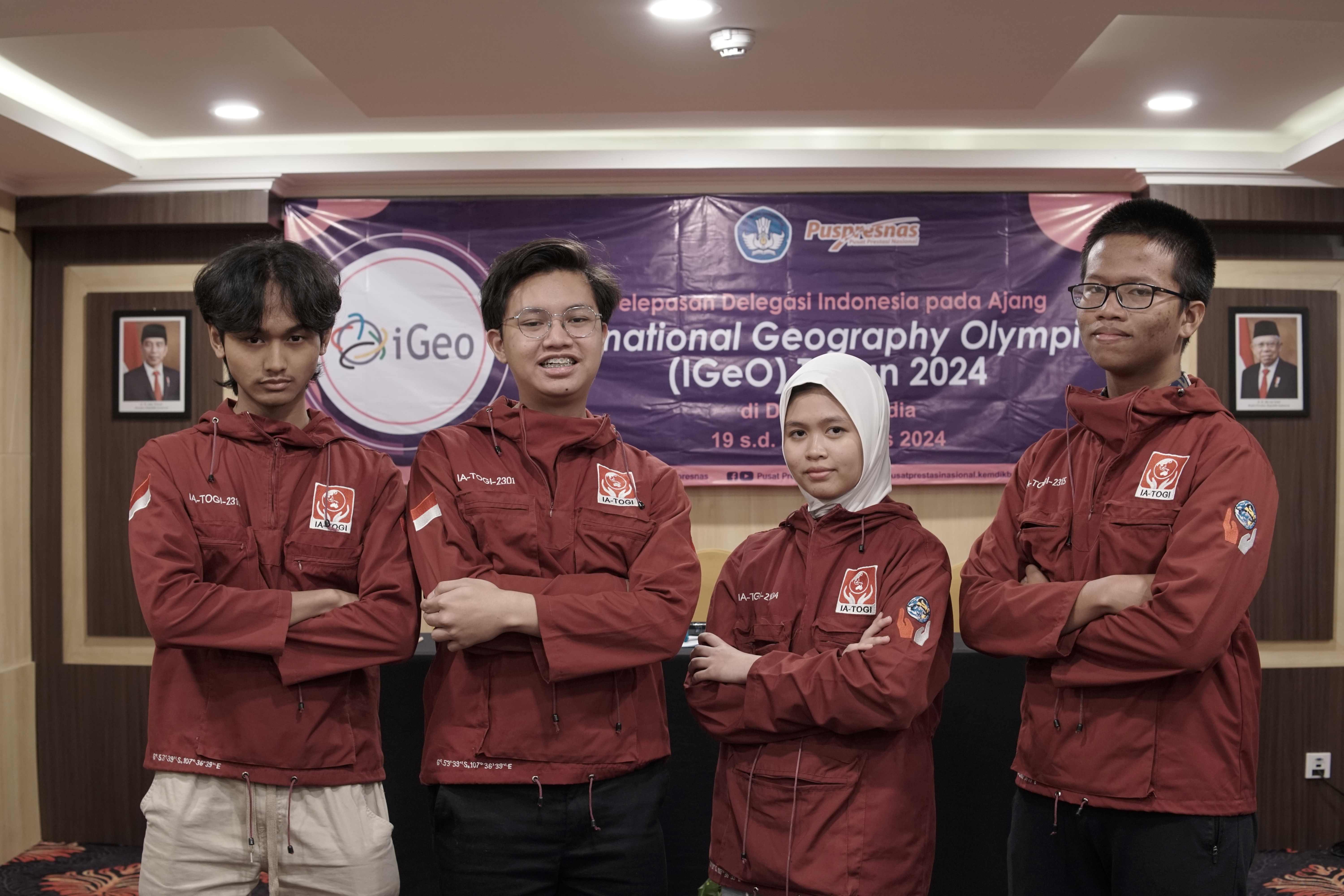 Tim Indonesia pada International Geography Olympiad (iGeo) ke-20. © laman website Pusat Prestasi Nasional.