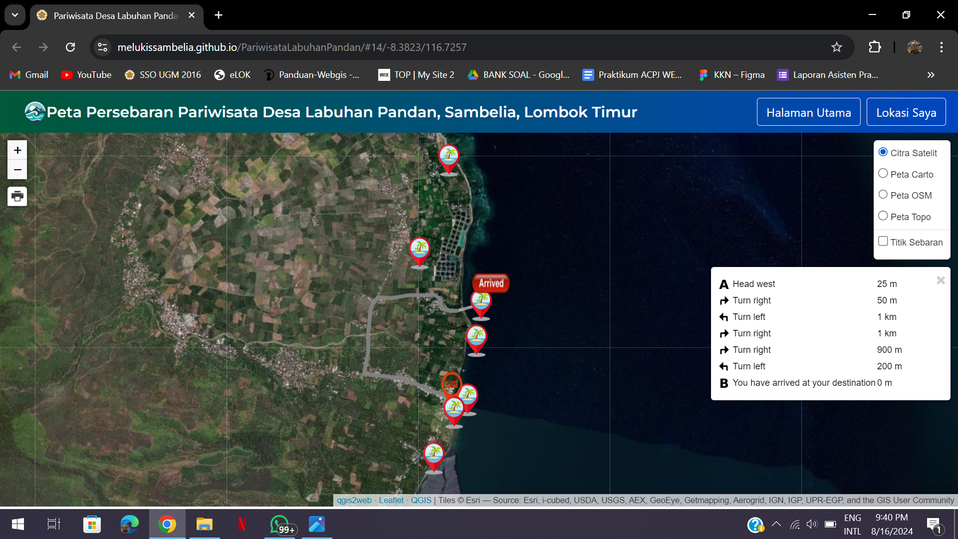Sumber foto : Web Map Peta Persebaran Pariwisata Desa Labuhan Pandan