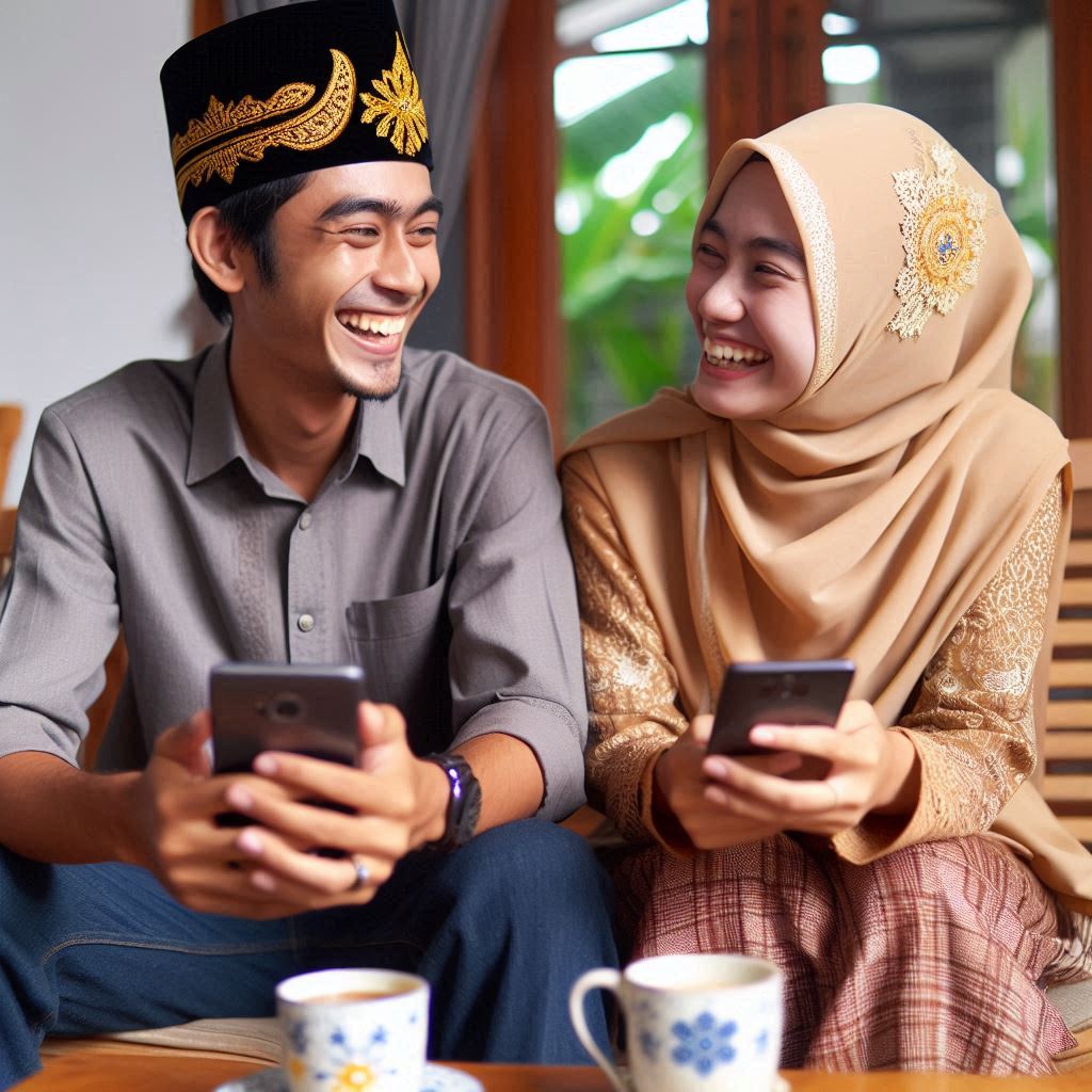 Pasangan Suami Istri Bahagia (dibuat oleh Copilot)