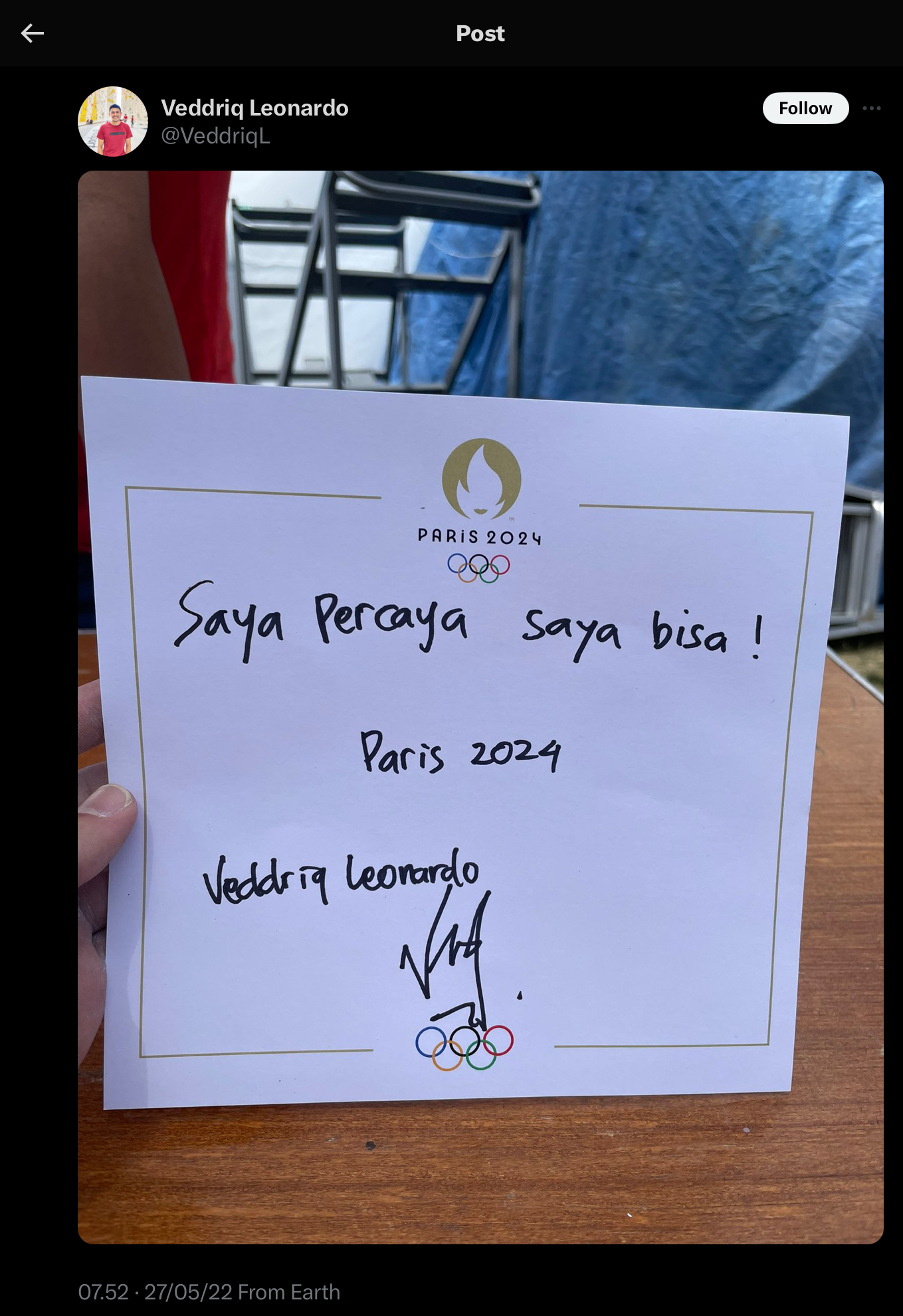Cuitan Veddriq di akun X