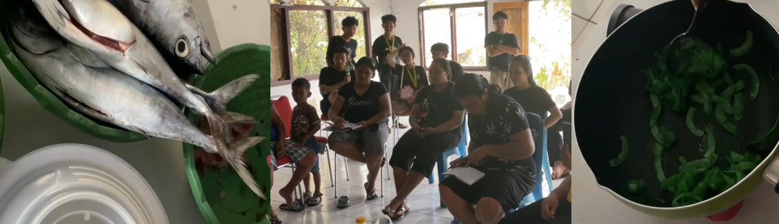 KKN di Alung Banua dalam Pengolahan ikan pelagis dan kelapa untuk meningkatkan potensi SDA Alung Banua | Sumber: Dokumentasi Pribadi/Tim KKN-PPM UGM Seri Bunaken