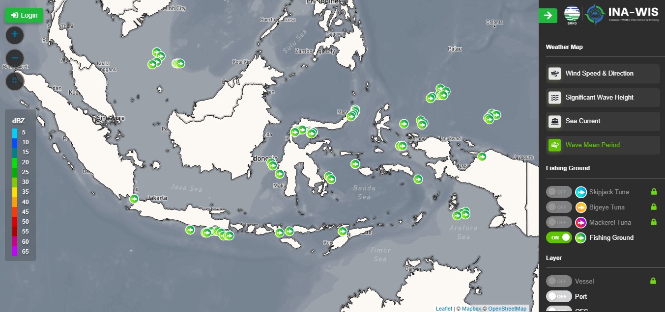 Tangkapan layar pada situs INA-WIS yang disediakan BMKG | BMKG
