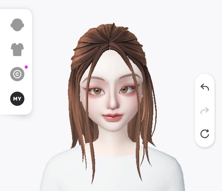 Model rambut NIKI dalam musik video ‘Plot Twist’ (Sumber: Cuplikan Layar dari kustomisasi avatar ZEPETO milik Penulis)
