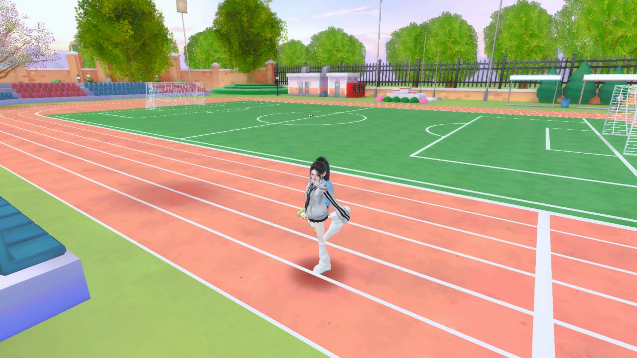 Tampilan lapangan sepak bola dan running track | Foto: Dokumentasi Pribadi