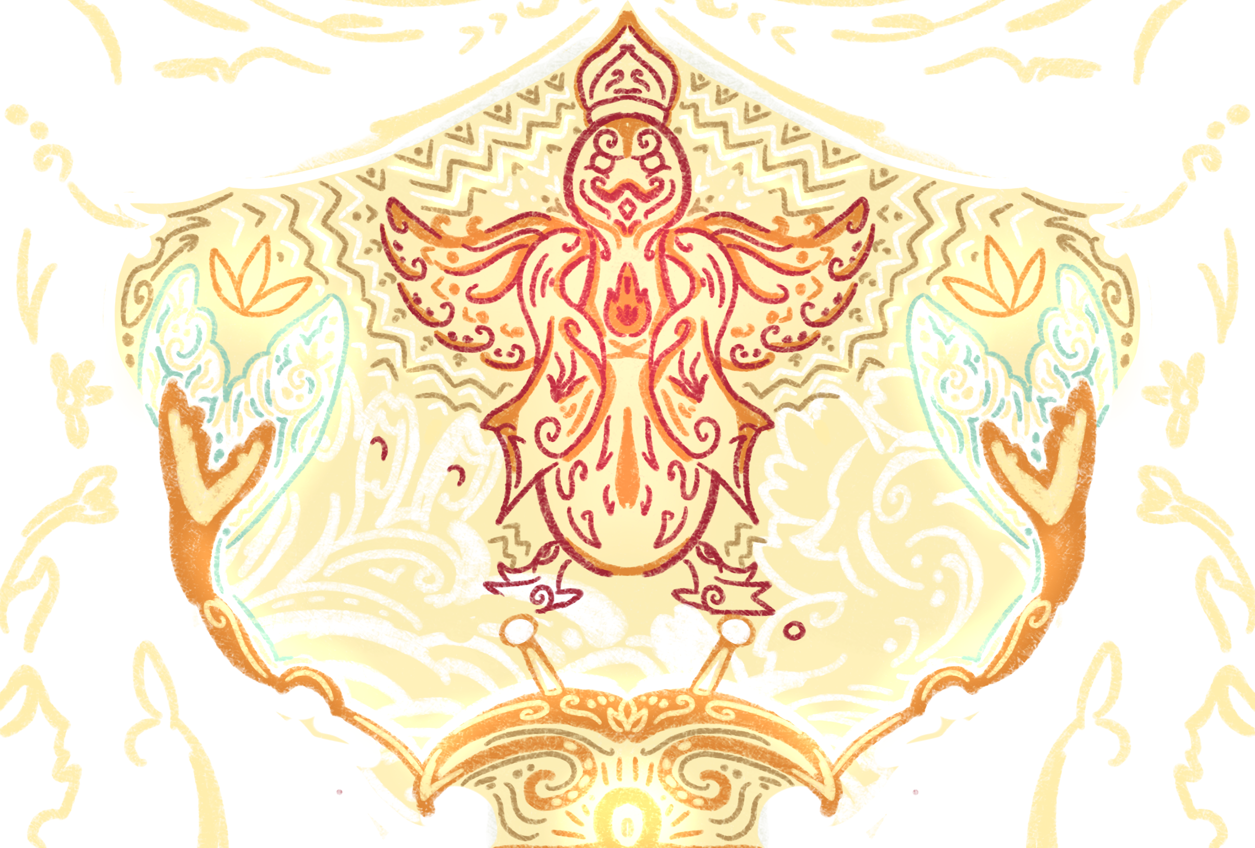 Ilustrasi Relief Candi Burung Belibis dan Kepiting | Ilustrasi Pribadi