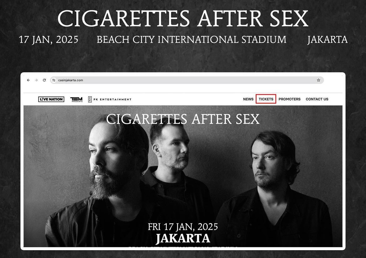 Cigarettes After Sex konser di Indonesia | Foto: Instagram/pkentertaiment.id