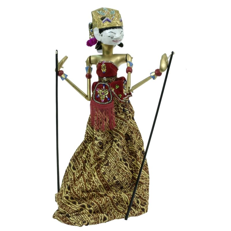 COLLECTIE TROPENMUSEUM Houten wajangpop voorstellende prinses Banowati TMnr 4283-16.jpg