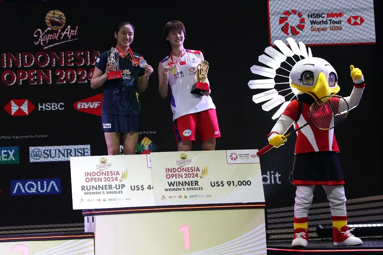 Podium Tunggal Putri Kapal Api Indonesia Open 2024|pbsi.id