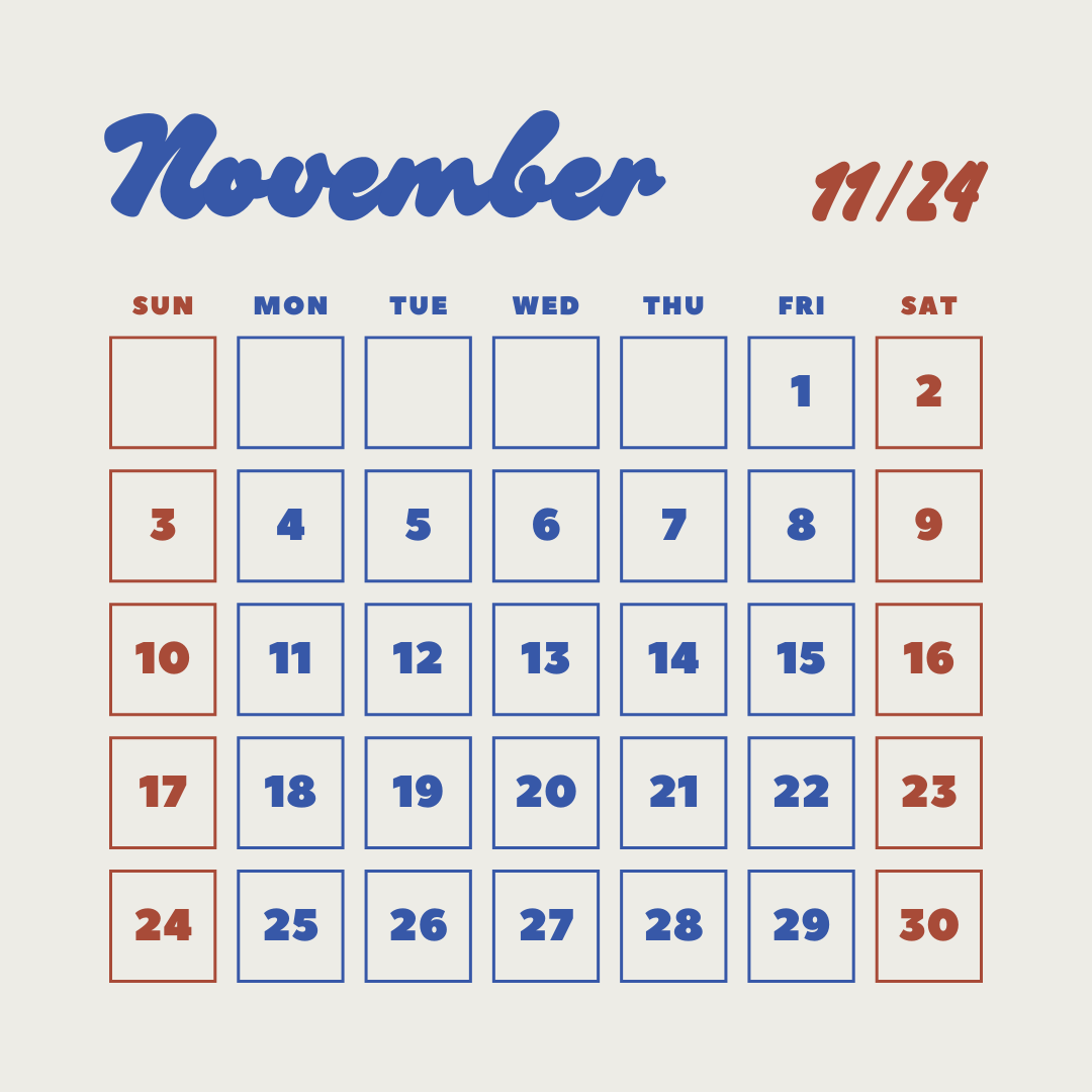 Kalender November 2024