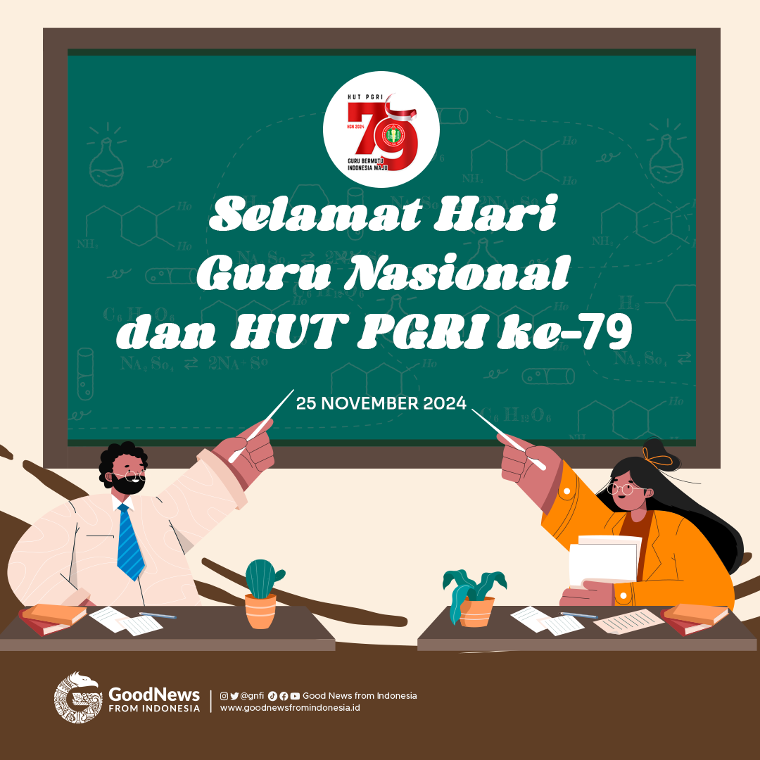 poster hari guru nasional 2024 kartun untuk anak sd