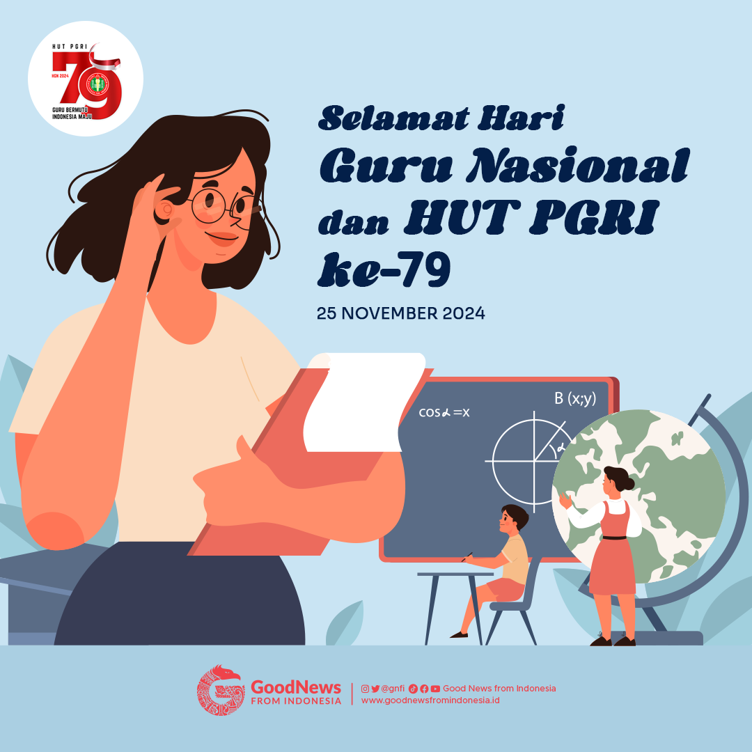 poster hari guru nasional 2024 kartun untuk anak sd desain 2