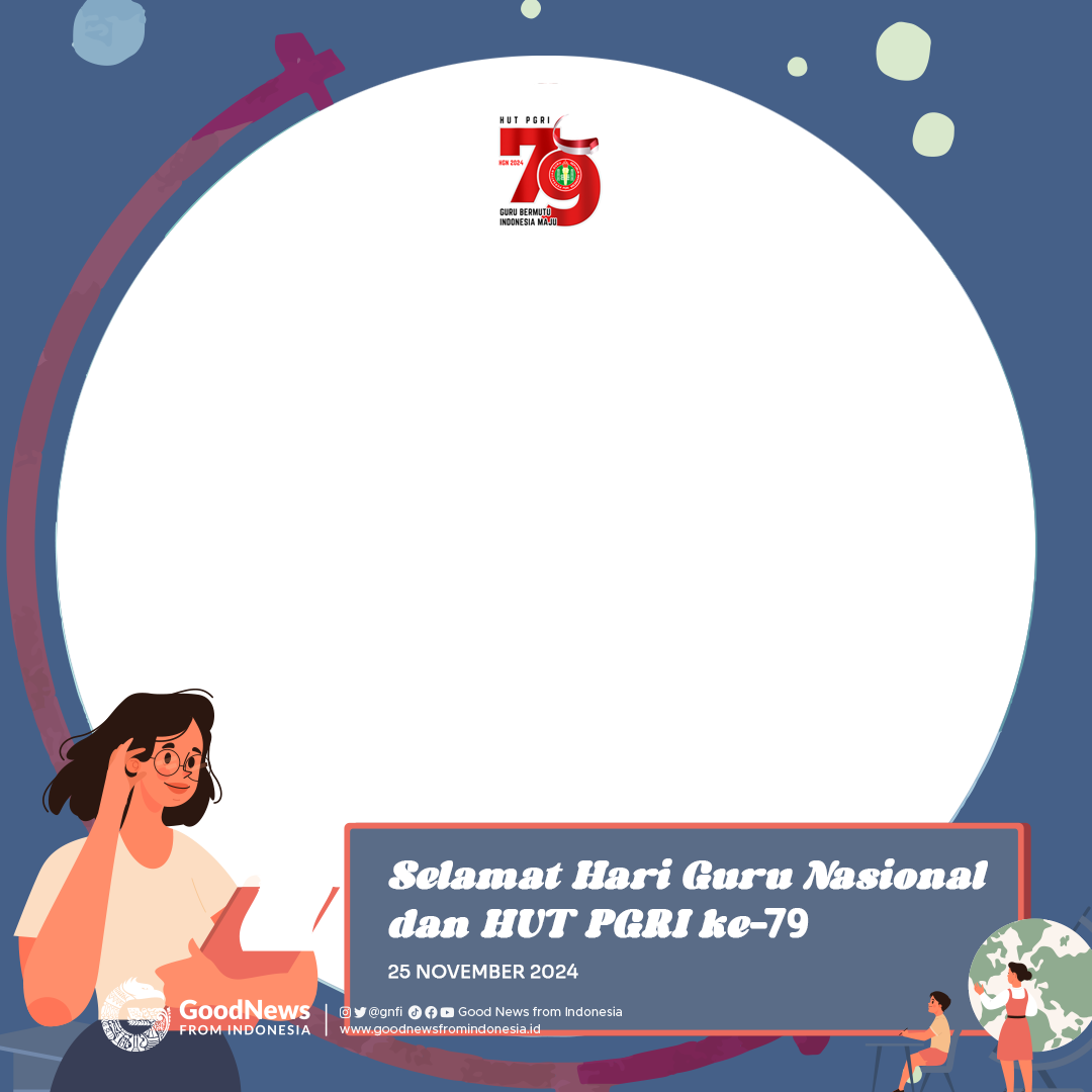 donwload twibbon hari guru nasional tahun 2024 dan hut pgri ke-79 versi kartun