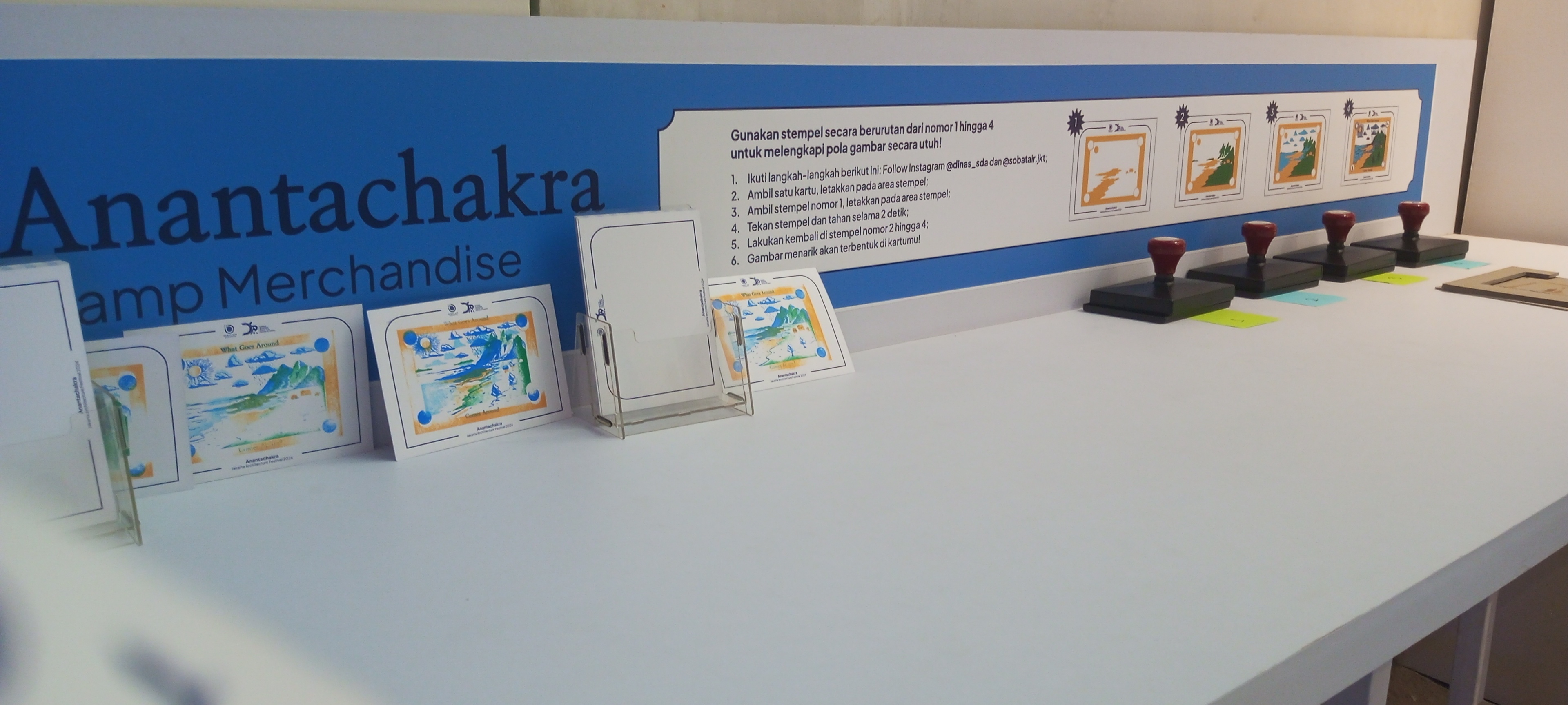 Area pembuatan postcard dari stamp di panel Anantachakra | Almer Sophian 