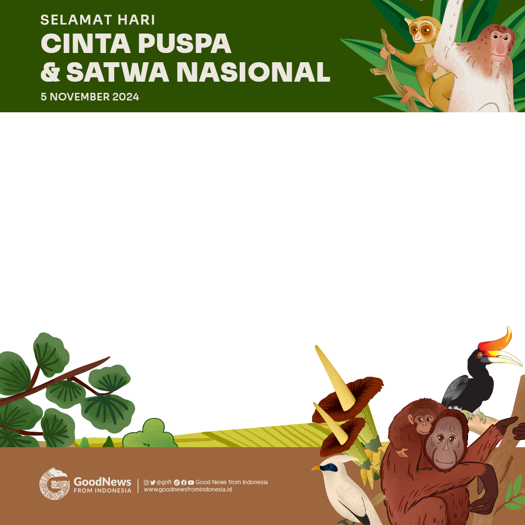 twibbon hari cinta puspa dan satwa nasional 2024