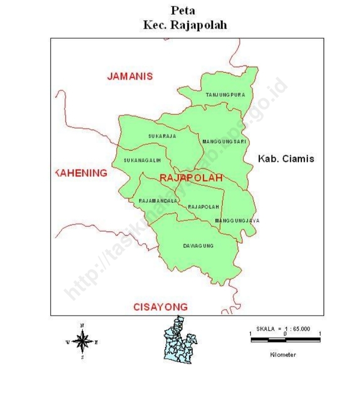 Peta Kecamatan Rajapolah via BPS Kabupaten Tasikmalaya