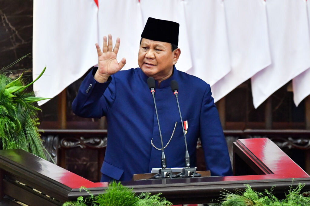 Presiden Prabowo Subianto menyampaikan pidato pertamanya setelah dilantik sebagai Presiden Republik Indonesia periode 2024-2029 | Foto: Humas Setkab/Rahmat