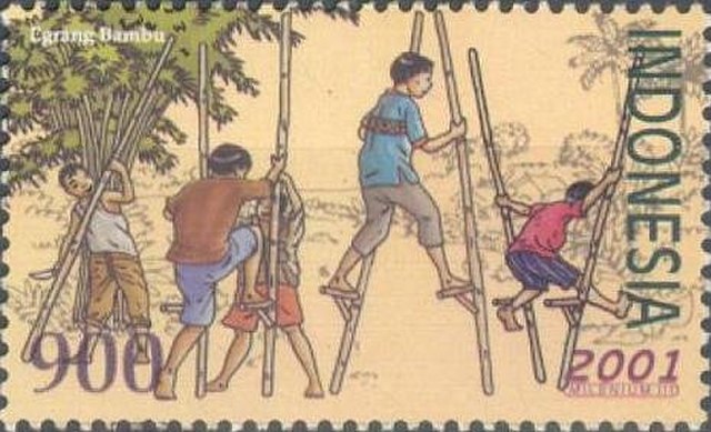 ilustrasi olahraga tradisional egrang