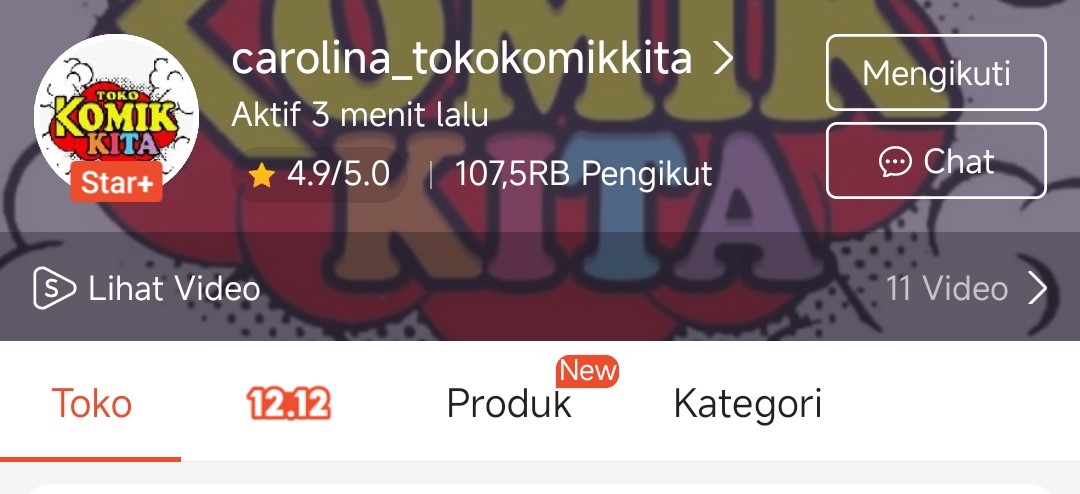Carolina Toko Komik Kita, sumber : dokumentasi pribadi