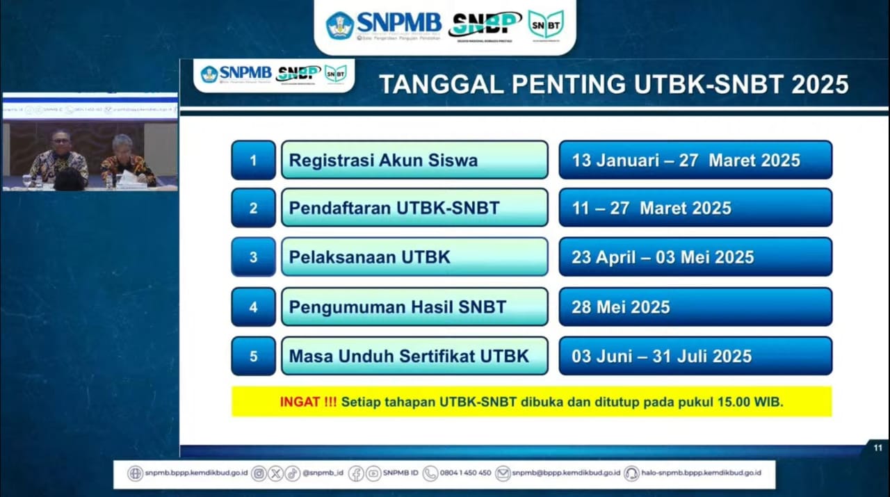 Jadwal Pendaftaran UTBK SNBT 2025 | Sumber: Youtube @SNPMB ID