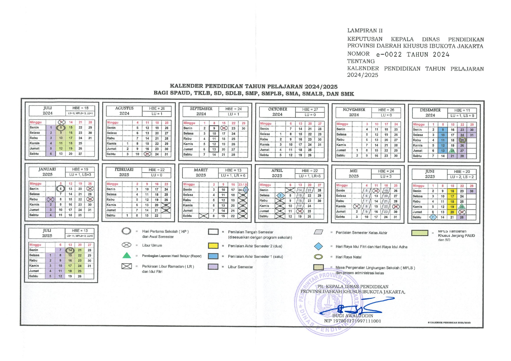 Gambar Kalender Pendidikan Semester Genap Tahun Ajaran2024/2025 Provinsi DKI Jakarta | Sumber: Dinas Pendidikan DKI Jakarta