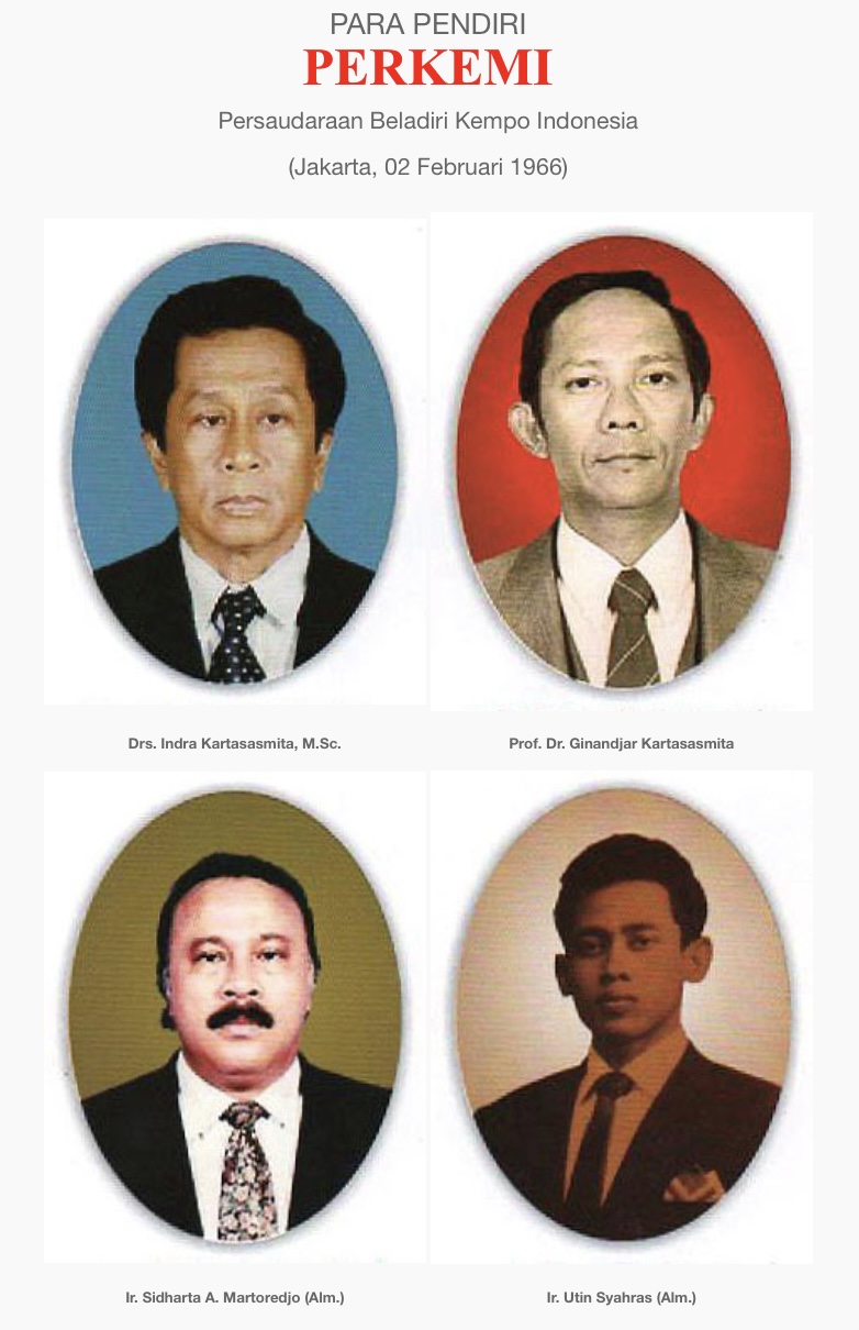  Para pendiri Persaudaraan Beladiri Kempo Indonesia (Perkemi) pada tahun 1966 (Sumber: perkemi.org) 