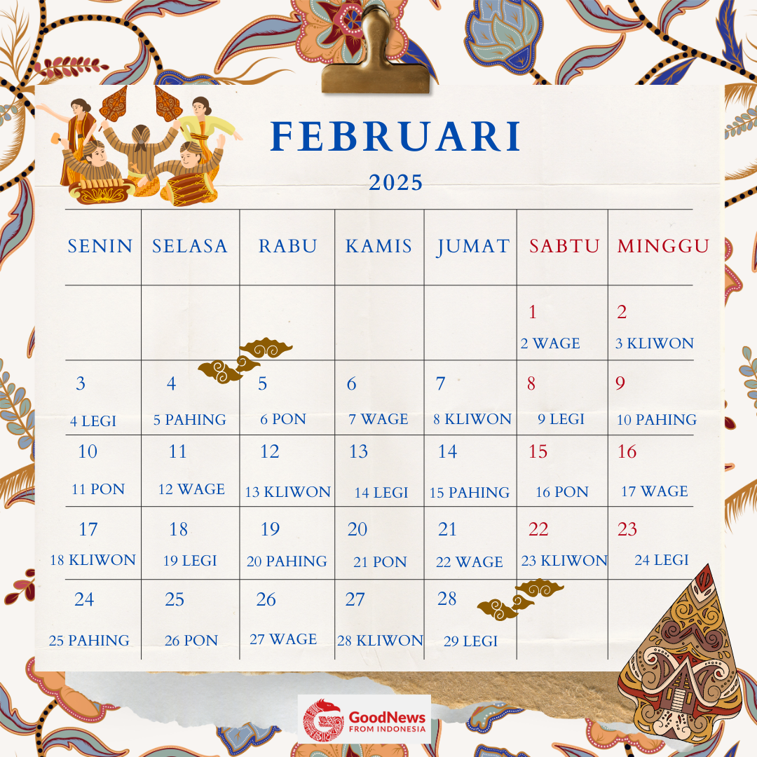 Kalender Jawa Februari 2025 Lenngkap | Ilustrated by Evita