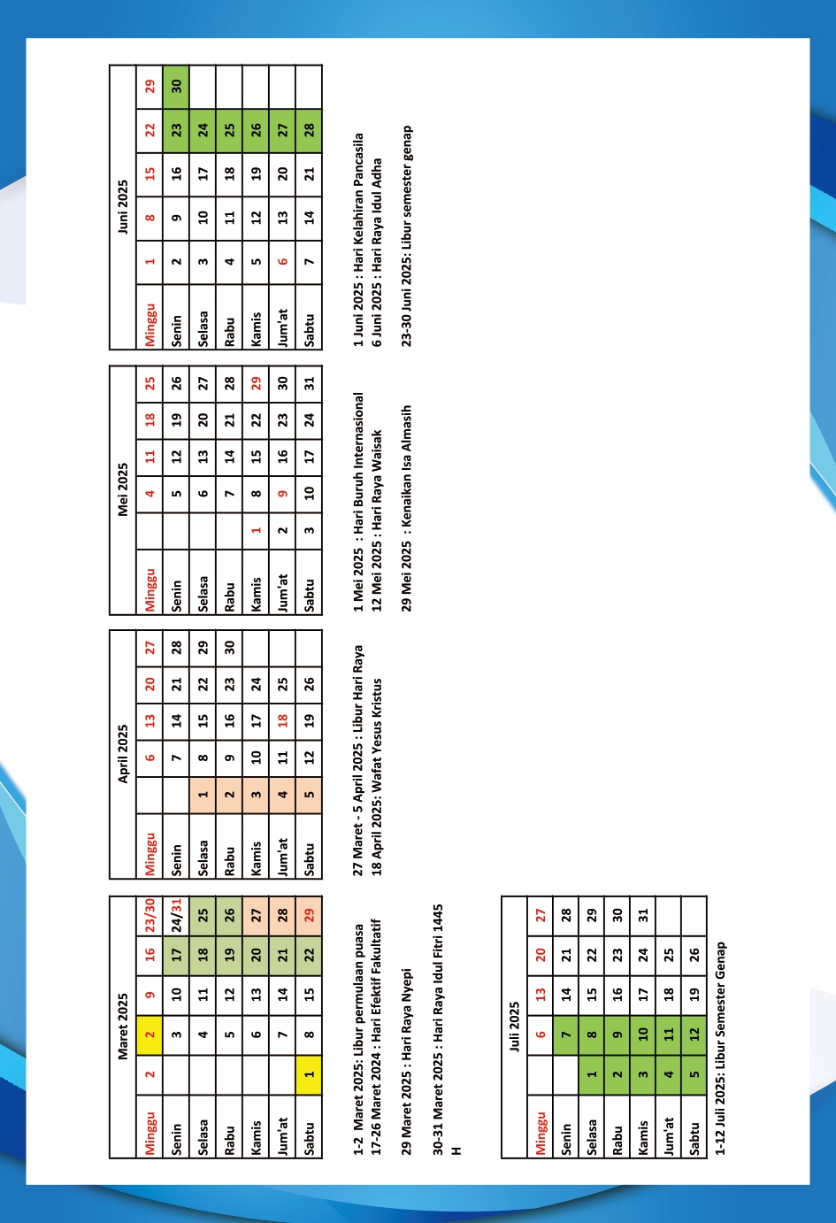 Gambar Kalender Pendidikan Semester Genap Tahun Ajaran2024/2025 Provinsi Jawa Timur | Sumber: Website dindik.jatimprov.go.id