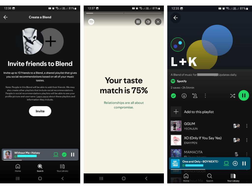 Screenshot dari aplikasi Spotify