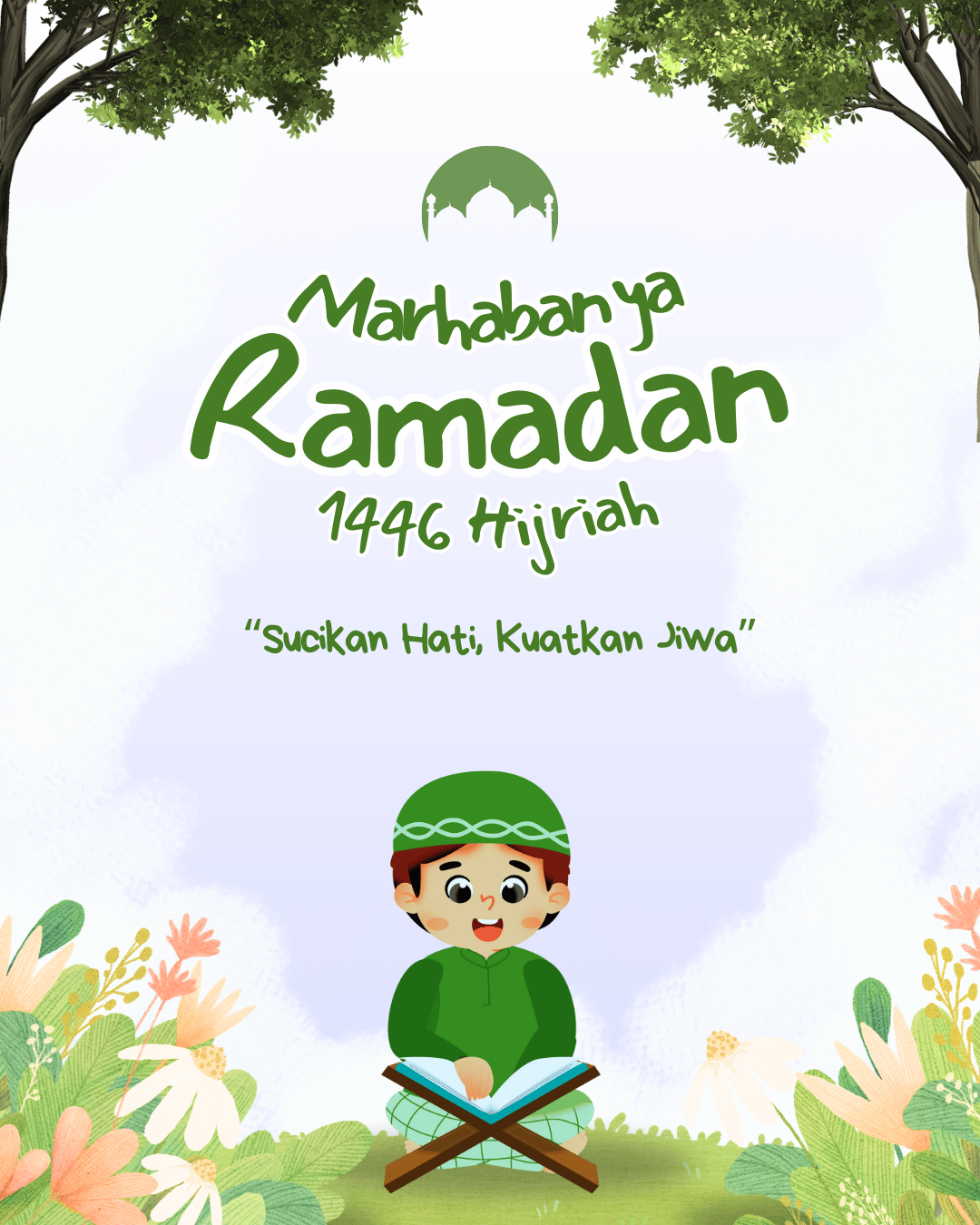 gambar poster marhaban ya ramadhan 1446 hijriah / 2025 masehi kode 11