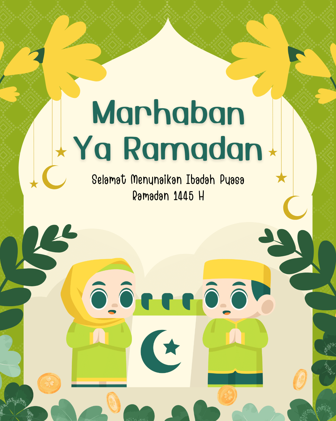 gambar poster marhaban ya ramadhan 1446 hijriah / 2025 masehi kode 12
