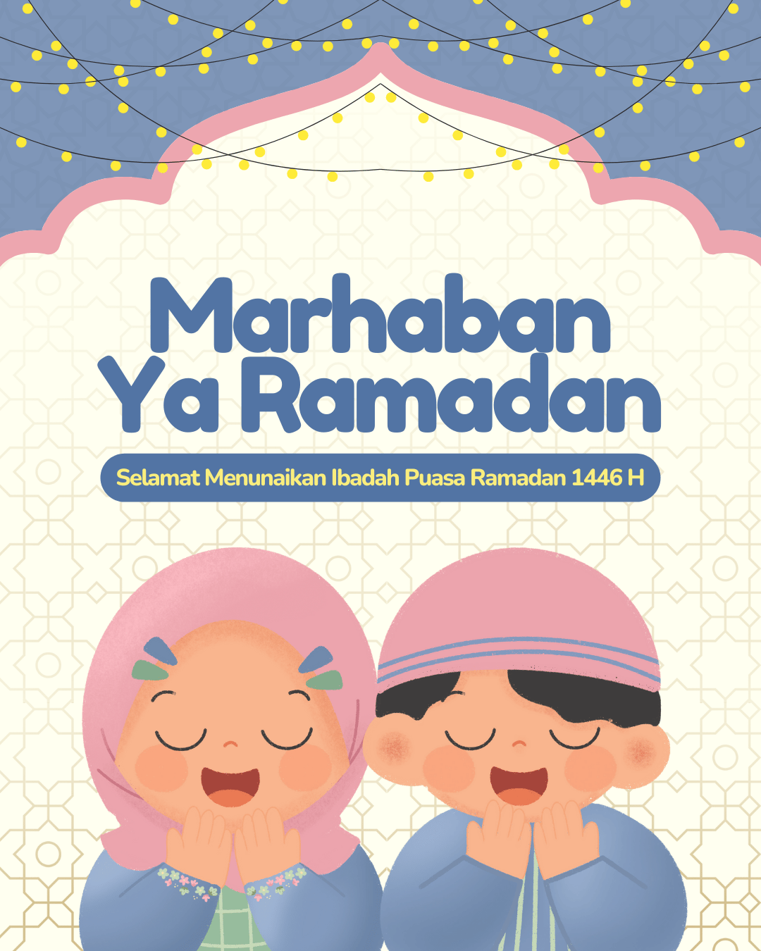 gambar poster marhaban ya ramadhan 1446 hijriah / 2025 masehi kode 14
