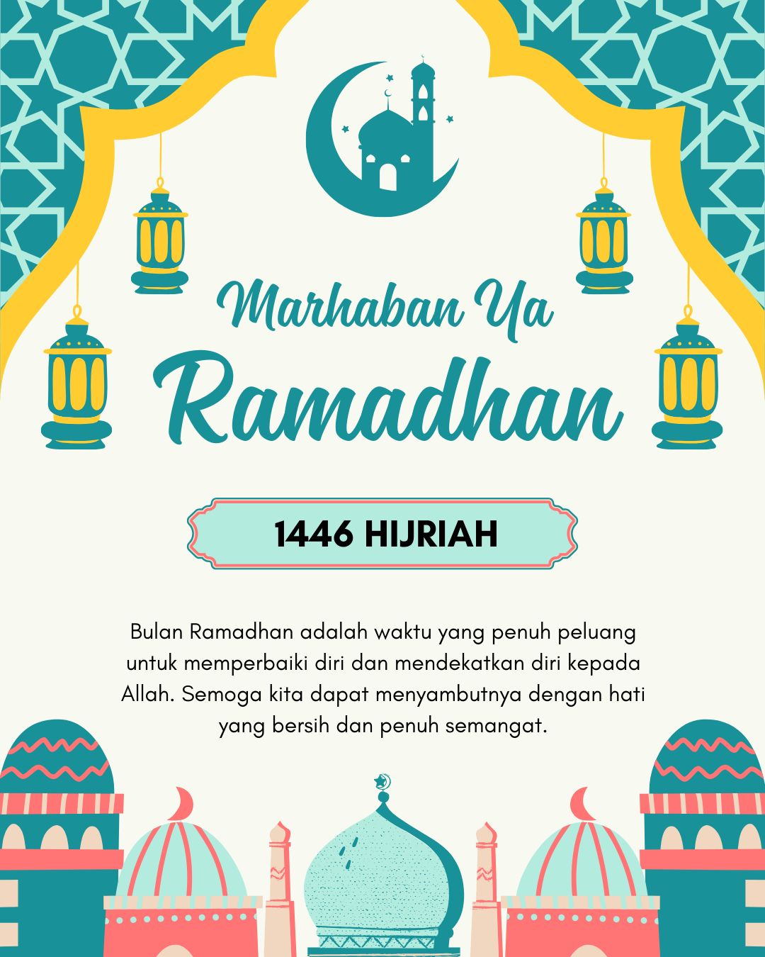 gambar poster marhaban ya ramadhan 1446 hijriah / 2025 masehi kode 15