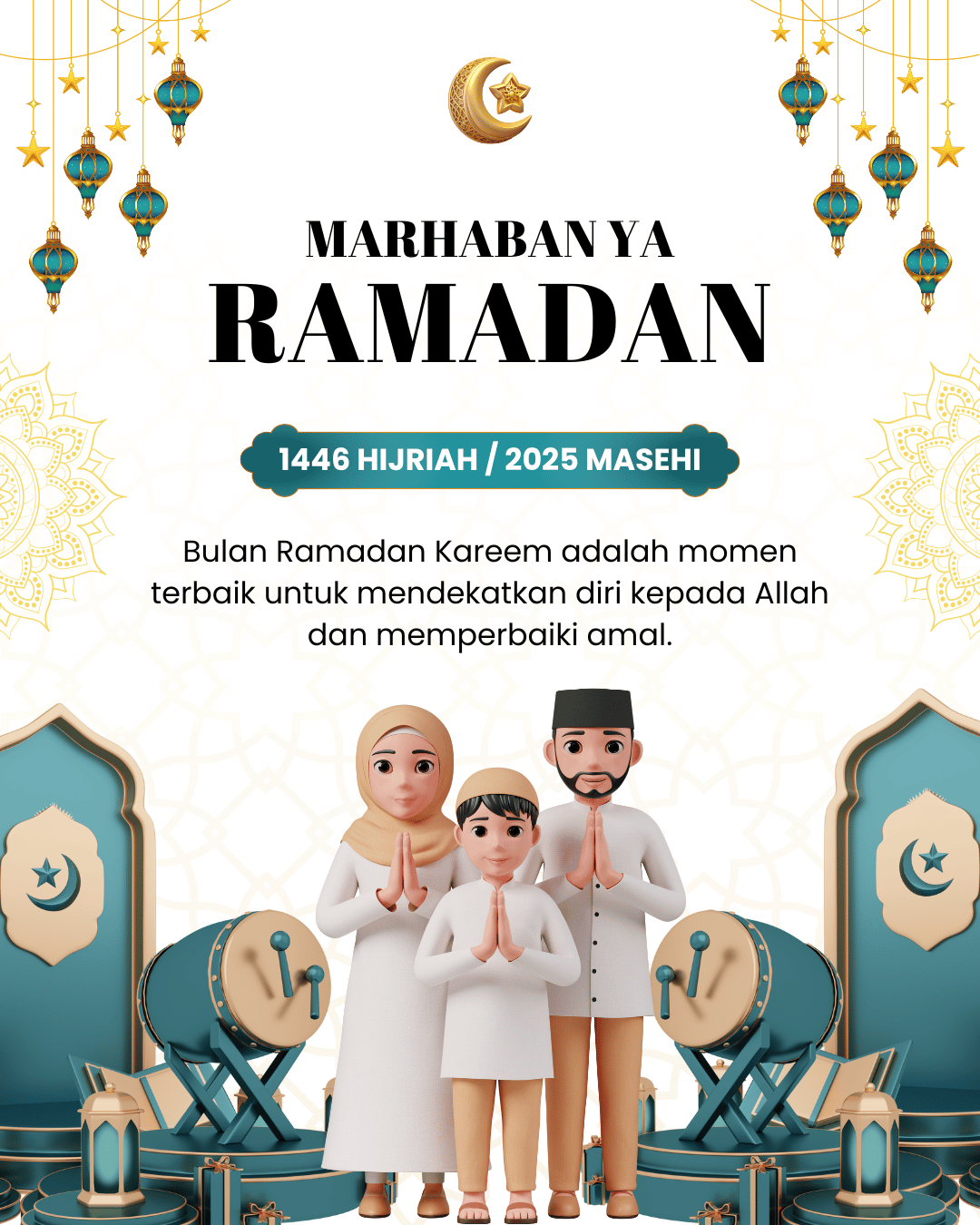 gambar poster marhaban ya ramadhan 1446 hijriah / 2025 masehi kode 36