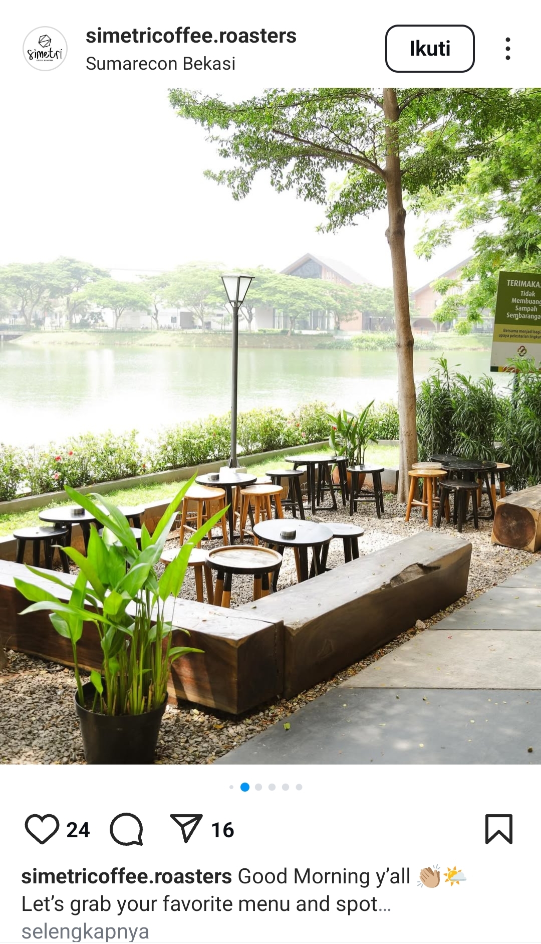 Simetri Coffee Roasters Cafe di Danau Summarecon Bekasi