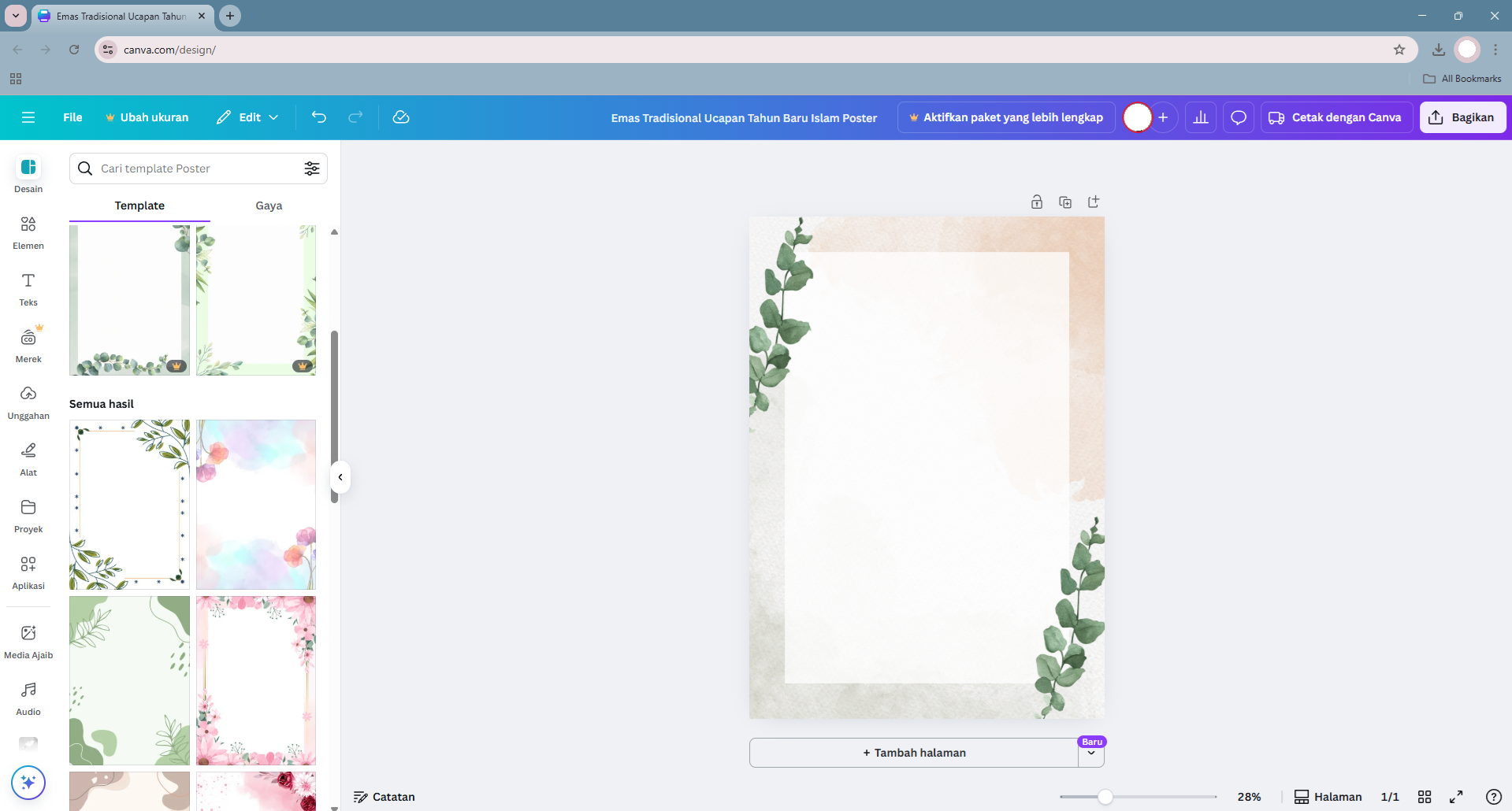 Tampilan gambar yang siap di unduh dalam platform Canva
