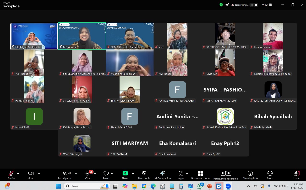 Webinar UMKM Tumbuh Bersama DPMA IPB