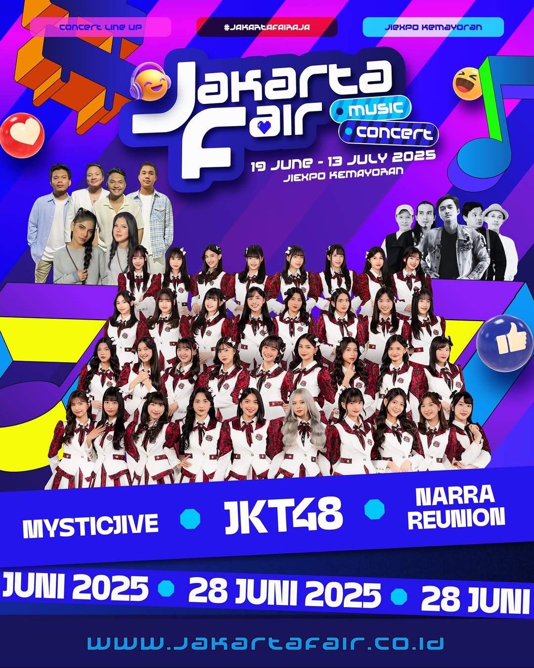 Poster Konser Jakarta Fair (PRJ) 2025 untuk 28 Juni