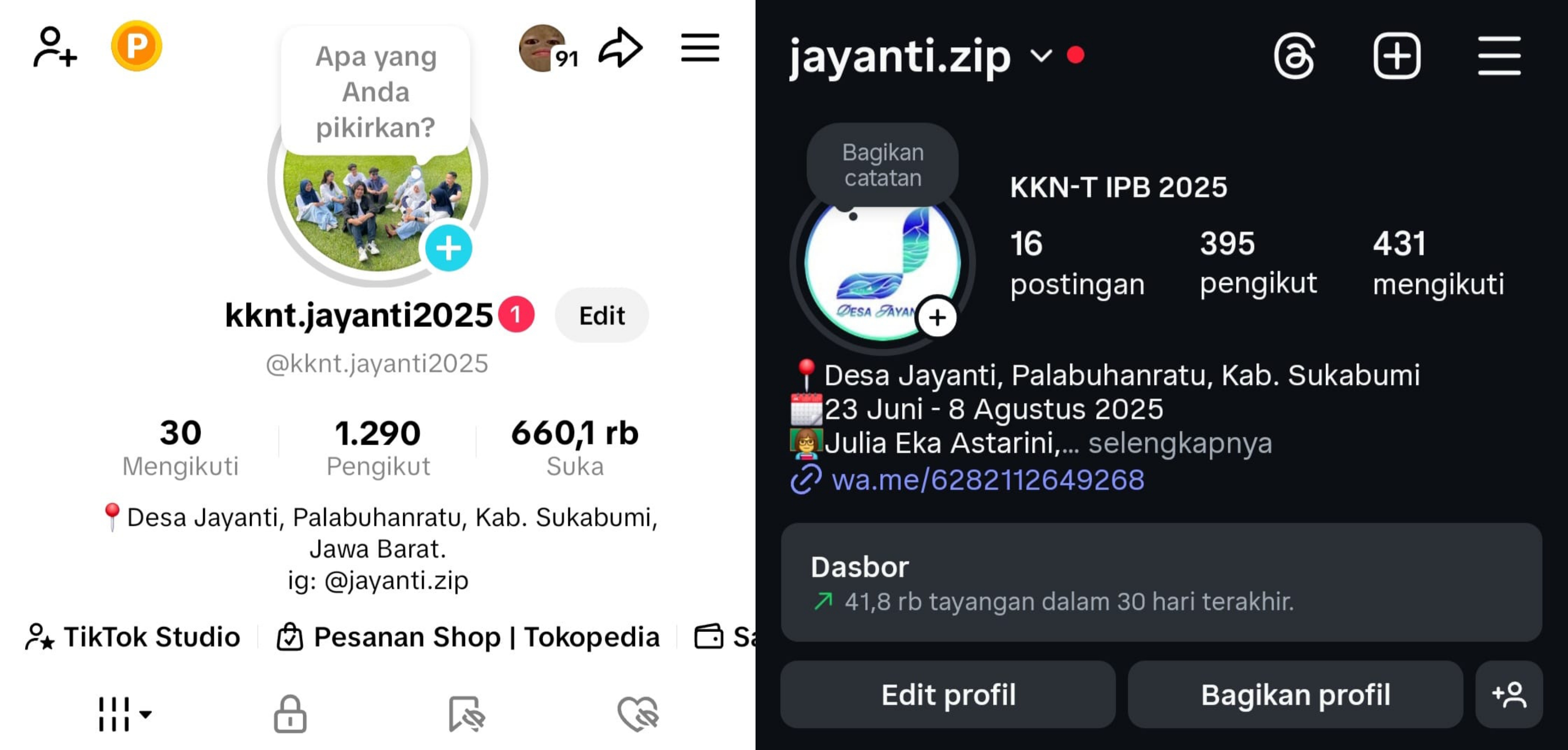 Profil Sosial Media 