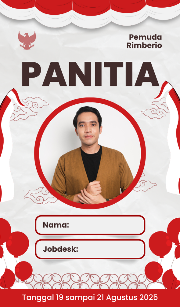 contoh desain name tag panitia 17 Agustus