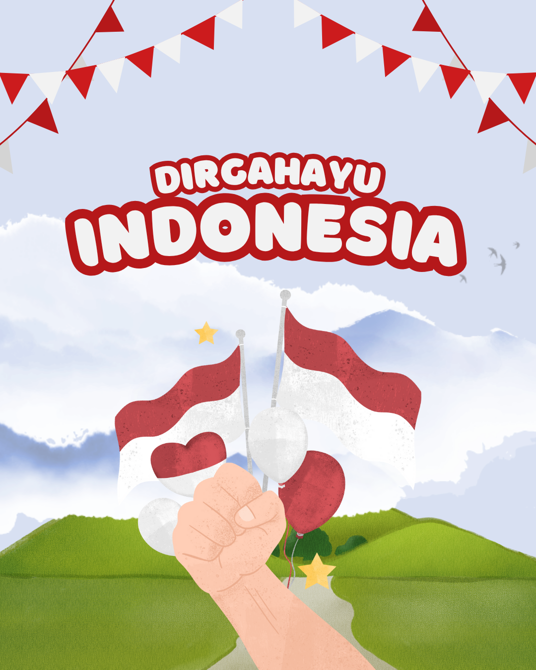 Tampilan contoh poster lomba 17 Agustus 2025 (5) | Foto: (Canva).