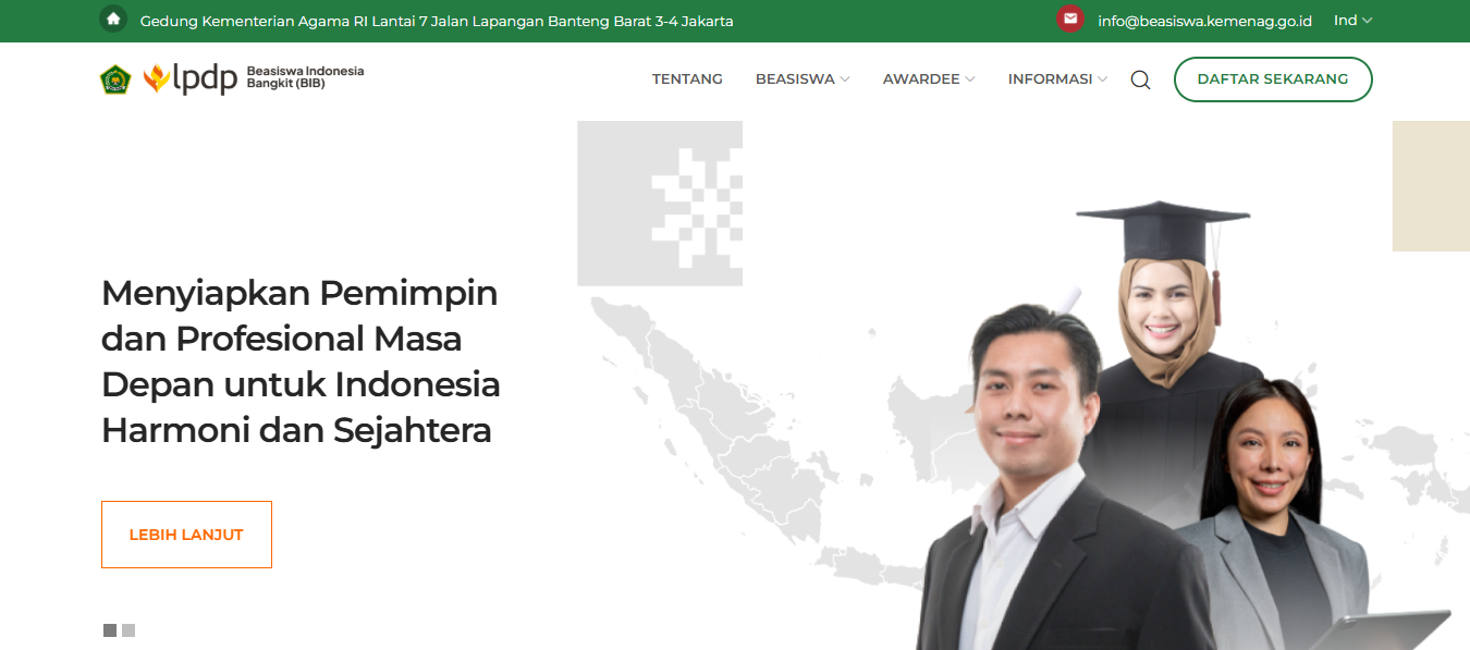 Gambar situs Beasiswa Indonesia Bangkit | Foto: (Tangkap Layar Situs Beasiswa Indonesia Bangkit).