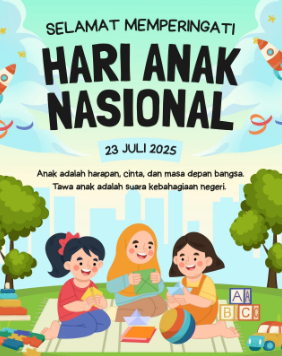 Contoh poster Hari Anak Nasional 2025 (1) | Foto: (Tangkap Layar Canva).