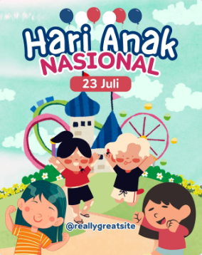 Contoh poster Hari Anak Nasional 2025 (2) | Foto: (Tangkap Layar Canva).