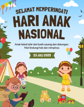 Contoh poster Hari Anak Nasional 2025 (4) | Foto: (Tangkap Layar Canva).