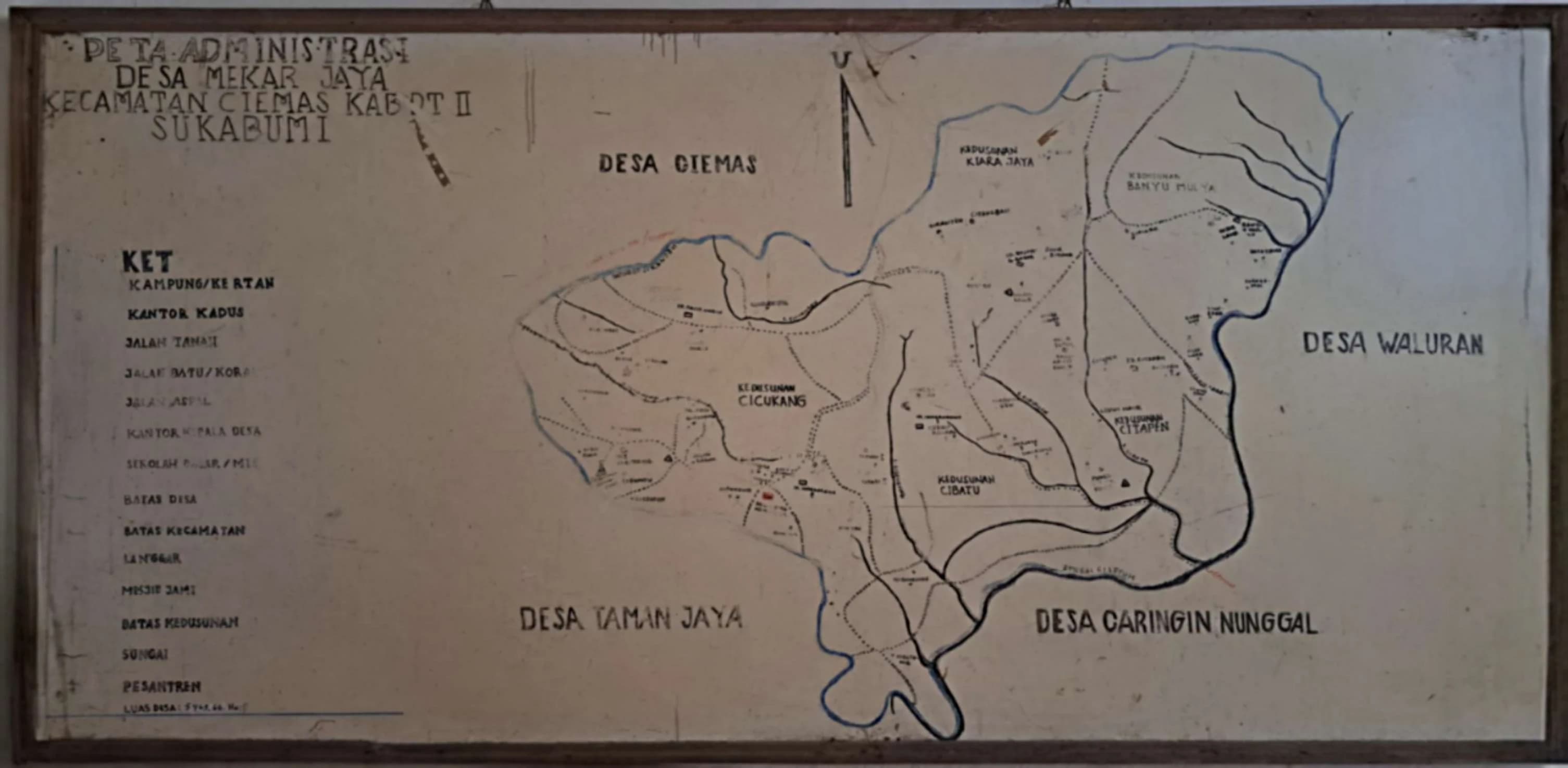 Sketsa Manual Peta Desa Mekarjaya