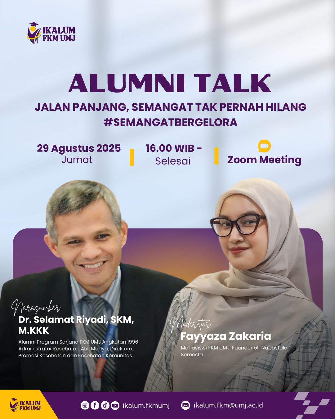 Dr. Selamat Riyadi menjadi narasumber Alumni Talk, Sementara Fayyaza Zakaria Menjadi Moderator (Dok. Pribadi)