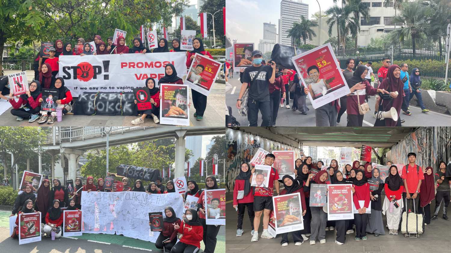 Barisan mahasiswa mengedukasi masyarakat soal dampak nikotin. (Dokumentasi Pribadi)