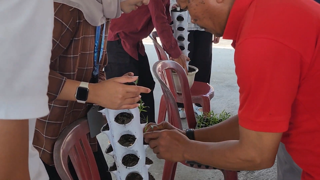 Dokumentasi pribadi: Demostrasi penanaman tanaman di Garden Tower