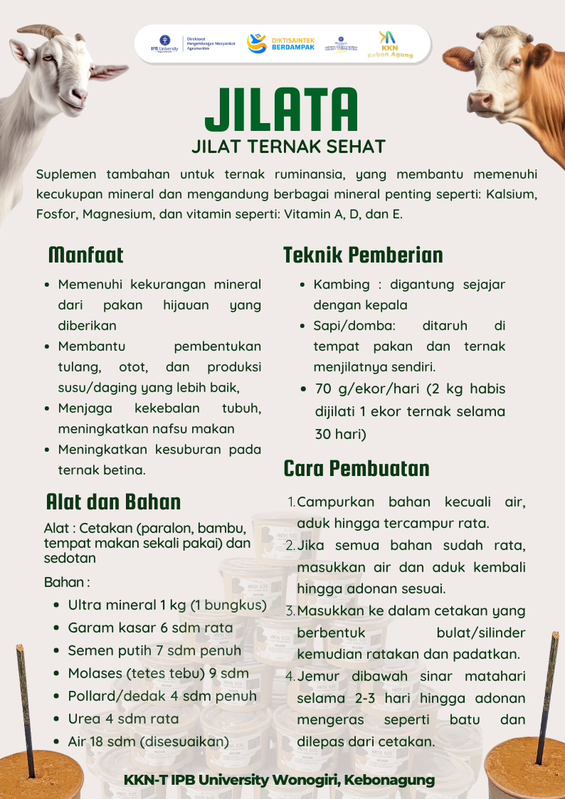Leaflet JILATA karya KKNT IPB Desa Kebonagung