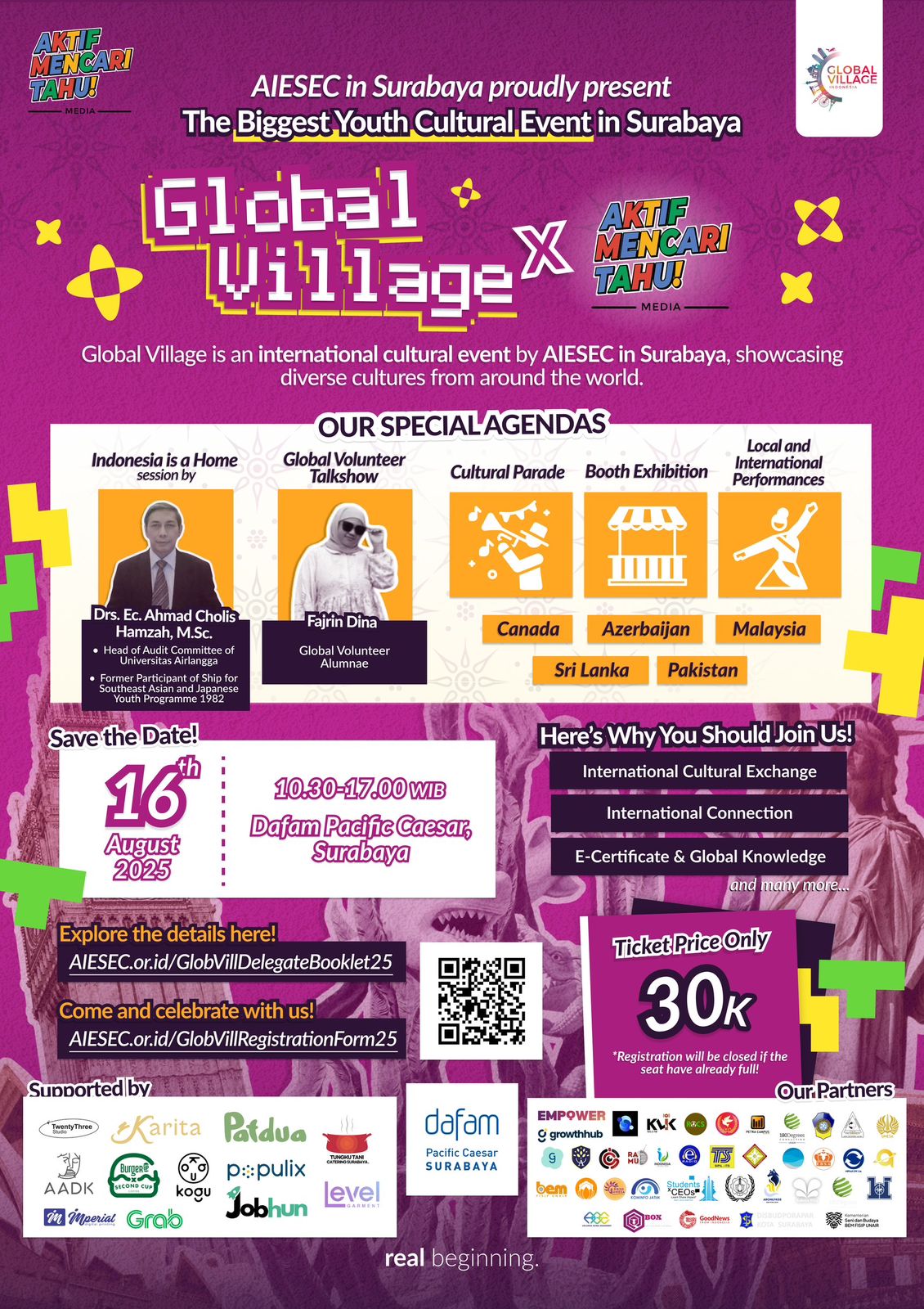 Poster Global Village x Aktif Mencari Tahu
